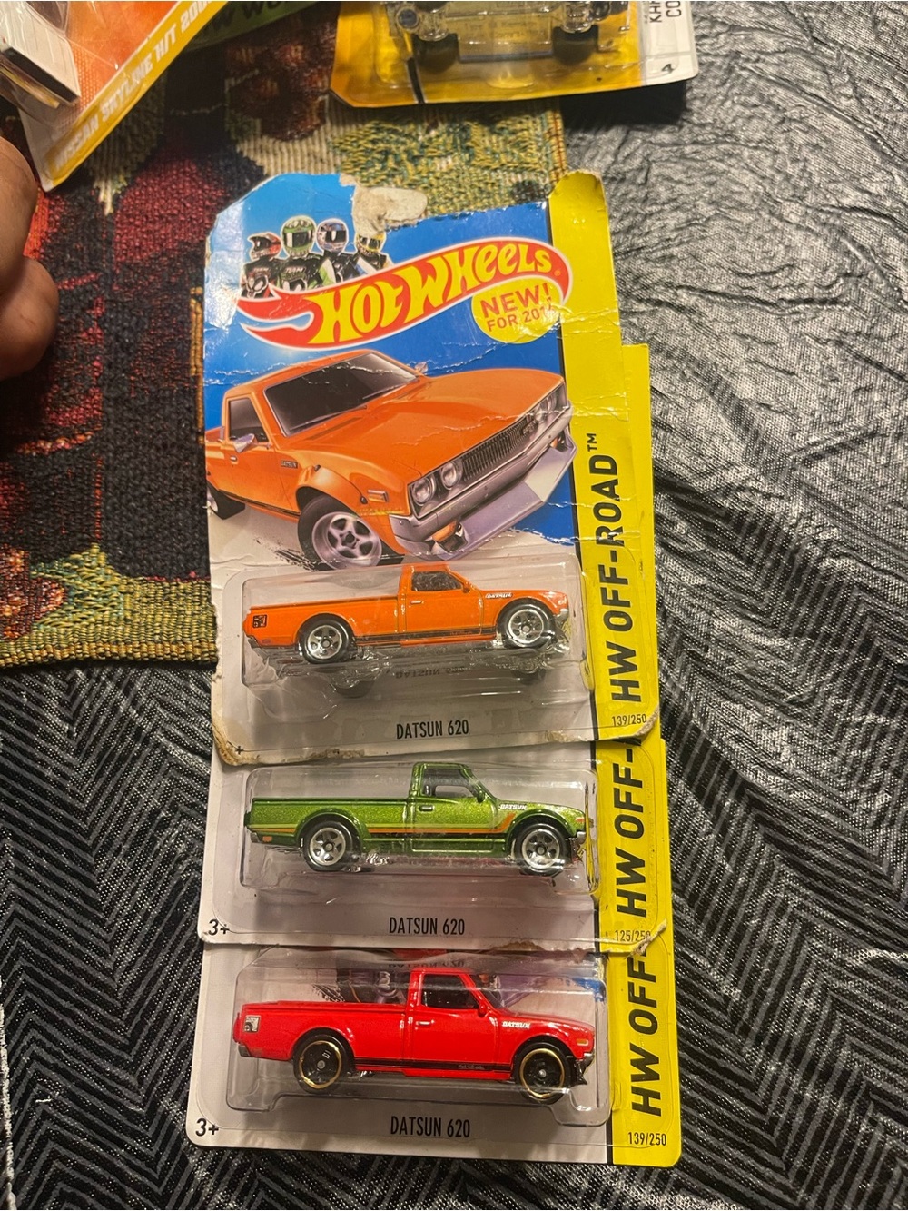 Lot Datsun 620 pick up hot wheels three of them